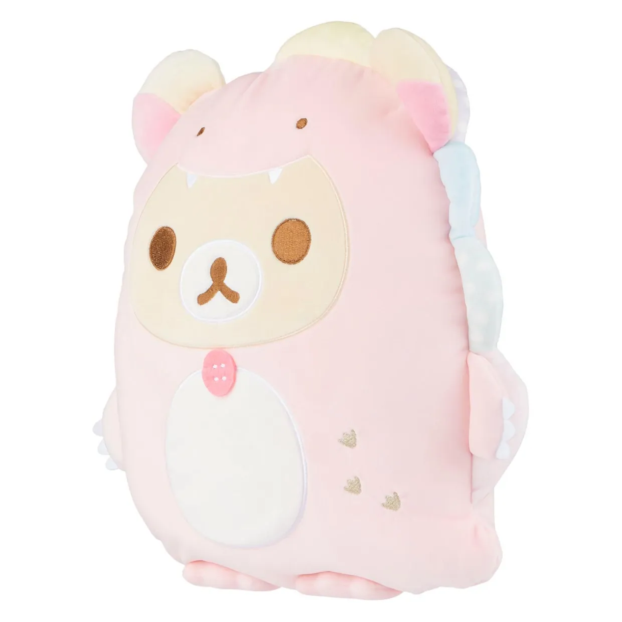 Korilakkuma San-X Original Plays with Dino Flat Mochi Series Plush - Pastel Pink