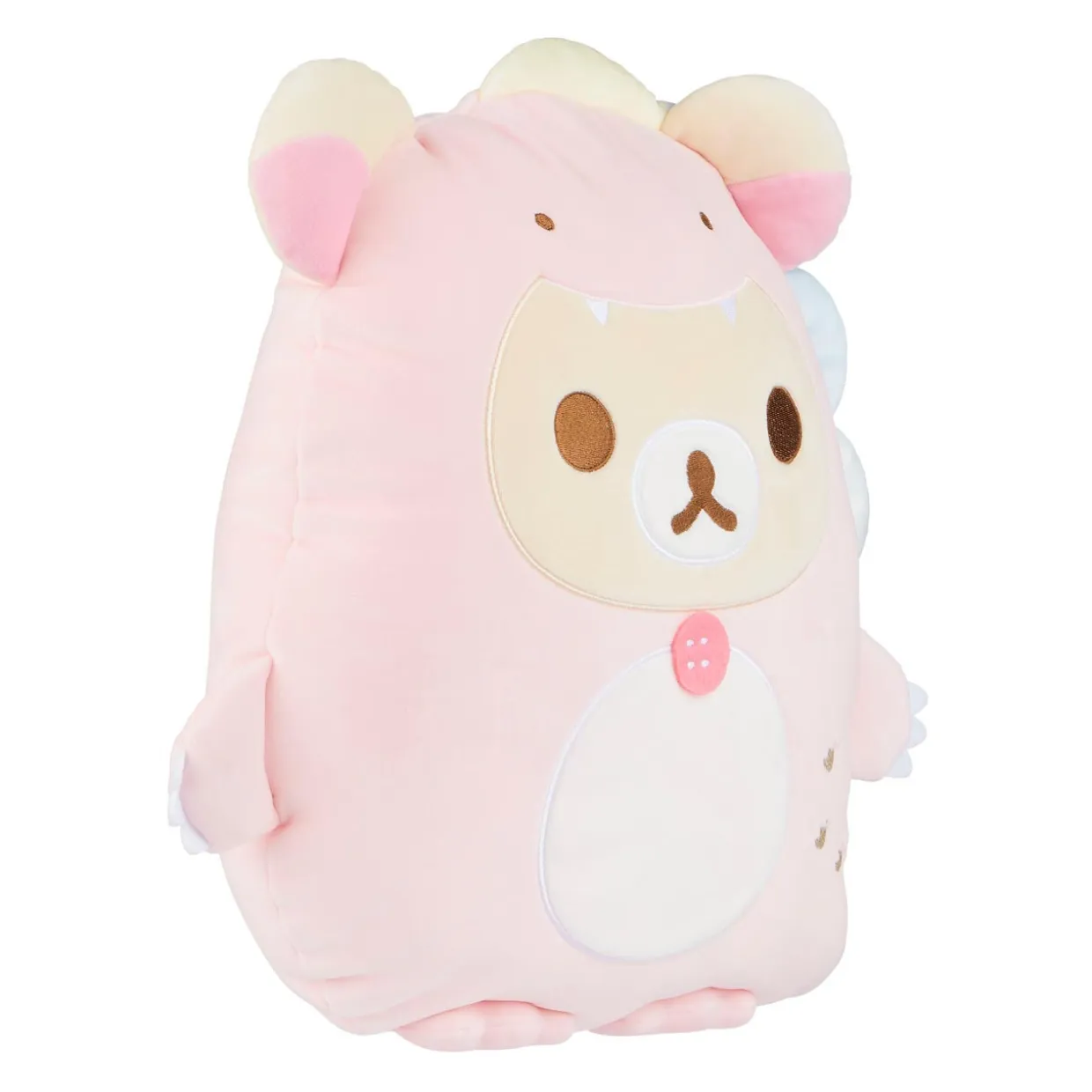Korilakkuma San-X Original Plays with Dino Flat Mochi Series Plush - Pastel Pink