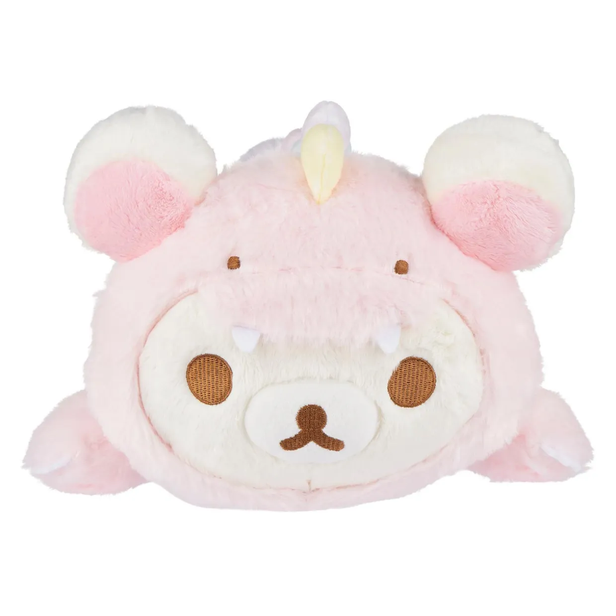 Korilakkuma San-X Original Plays with Dino Laydown Series Plush - Soft Pink
