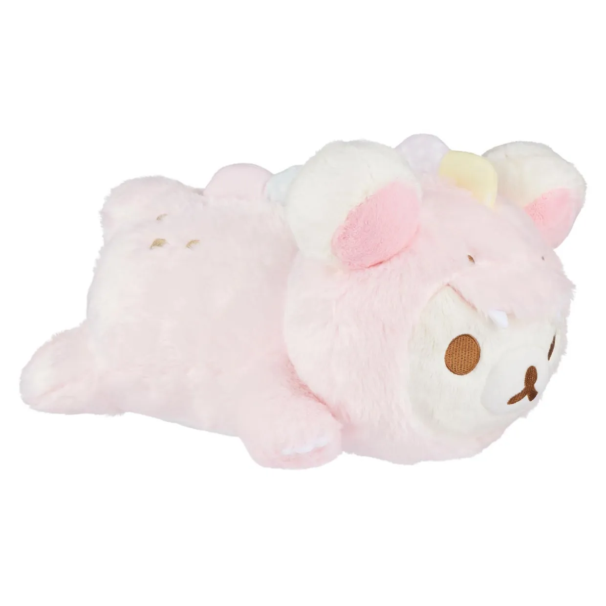 Korilakkuma San-X Original Plays with Dino Laydown Series Plush - Soft Pink