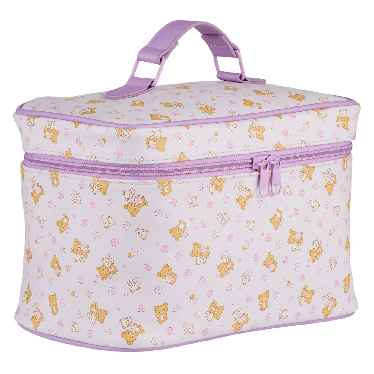 Rilakkuma Cherry Blossom Cosmetic Bag - Purple