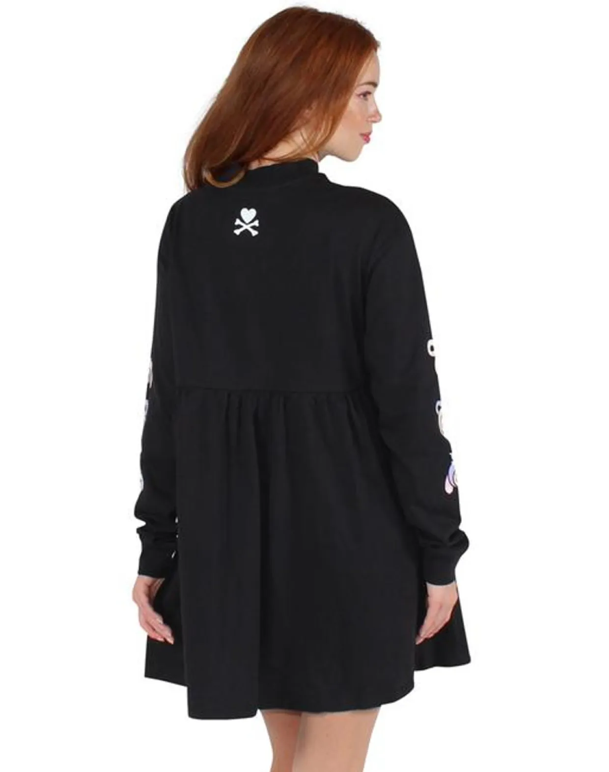 tokidoki Super Bear Mock Neck Long Sleeve Dress - Black